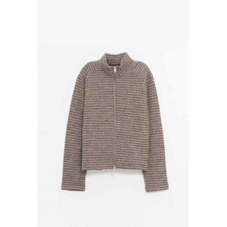 MFPEN SHREDDED BROWN LEISURE ZIP UP JACKET